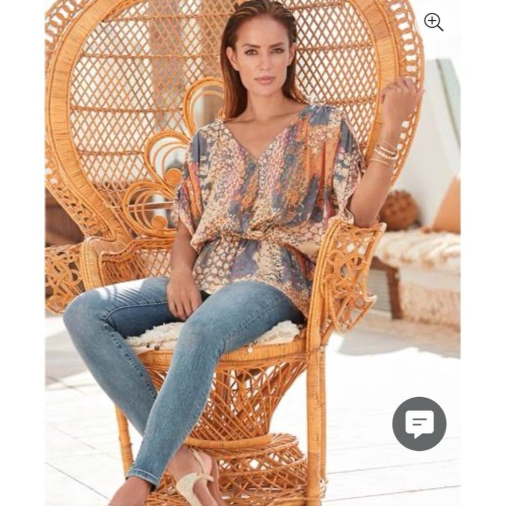 Blouse tunic tee top t shirt Printed Faux Wrap animal print